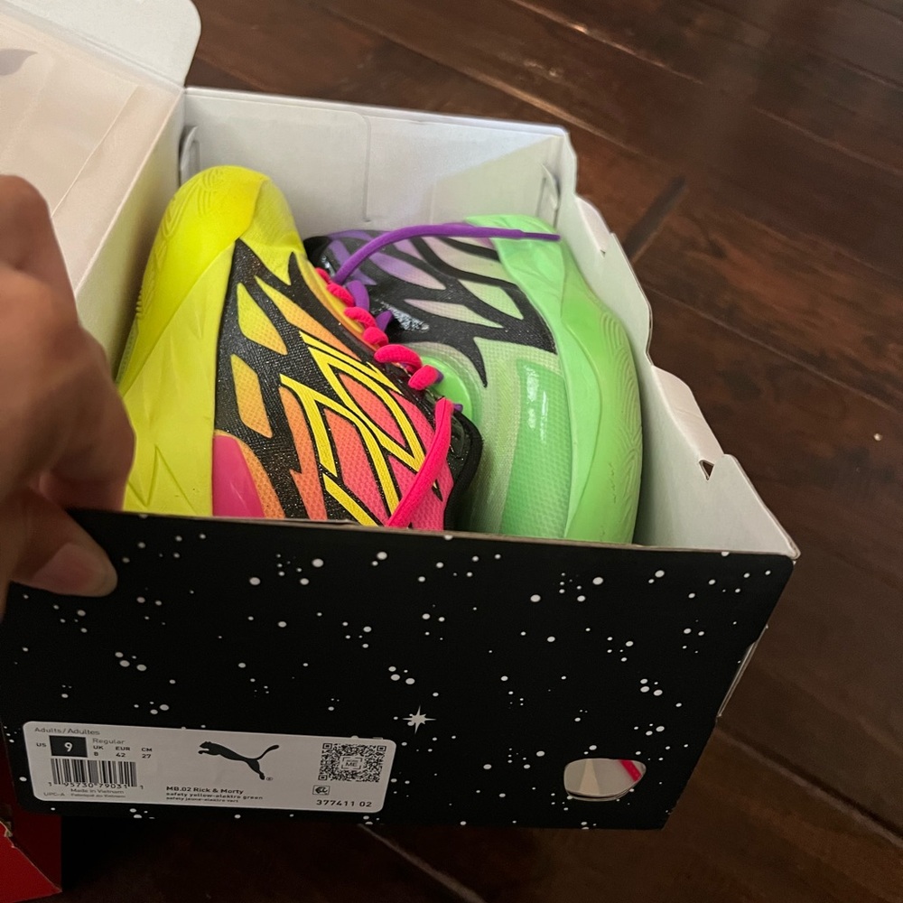 Rick and Morty La Mello Neon Yellow and Green Sneakers